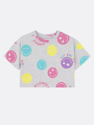 R05E Remera Boxy Crop Smile Nena