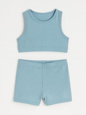 C02 Conjunto Fashion Top y Mini Short Deportivo Nena