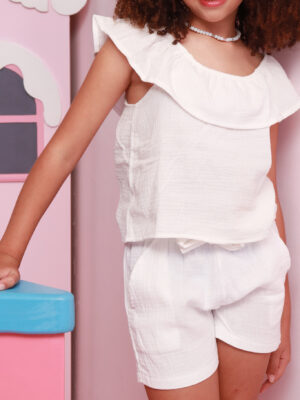 C05 Conjunto Tela Baby Cotton Blusa Y Short Nena