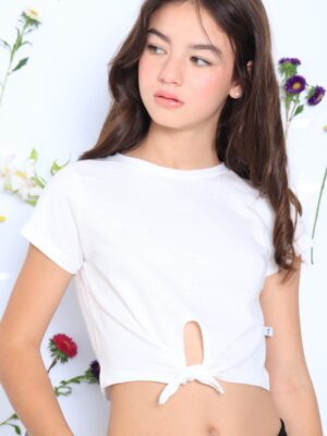 R05B Remera Crop Algodon Jersey Nudo Nena