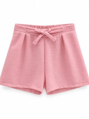 Short de lino liso con lazo