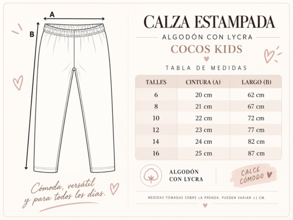 Calza Algodon con lycra full estampa Nena - foto 2 - Cocos Kids